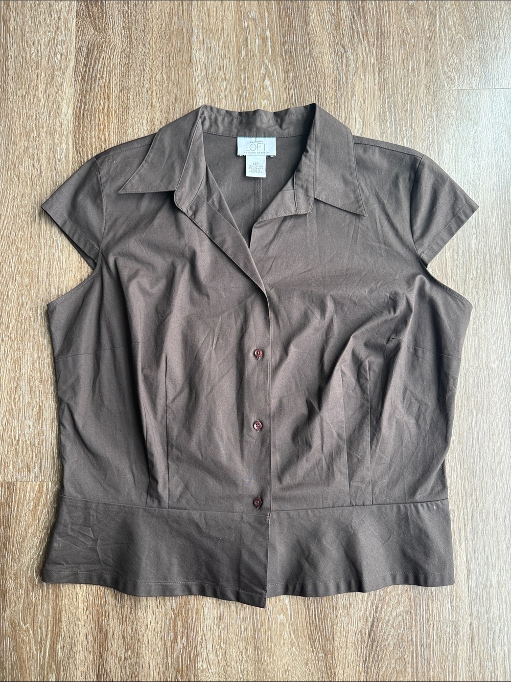 LOFT Vintage Cap Sleeve Button-Down Blouse